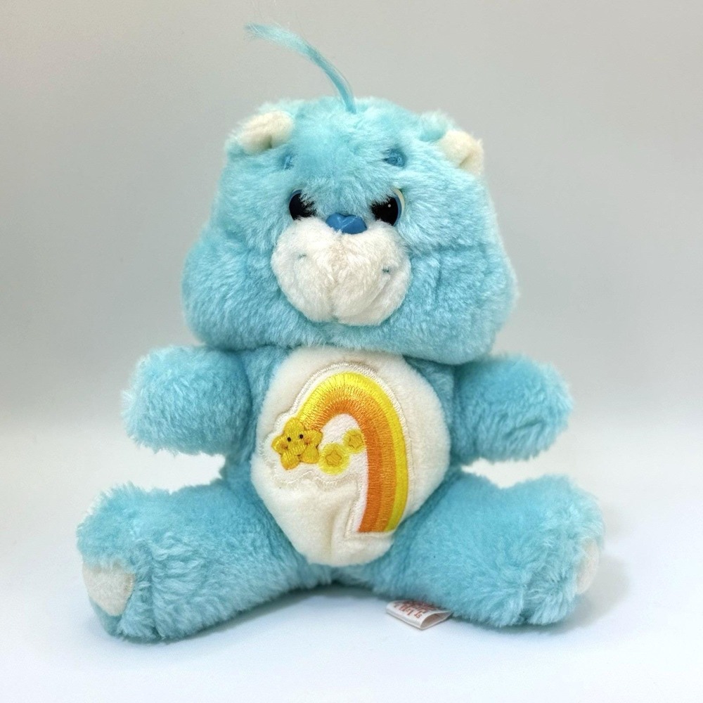 Vintage 1983 Care Bears Wish Bear Plush 8" Blue Shooting Star Belly‎ Kenner Toy